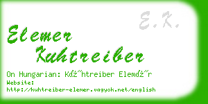 elemer kuhtreiber business card